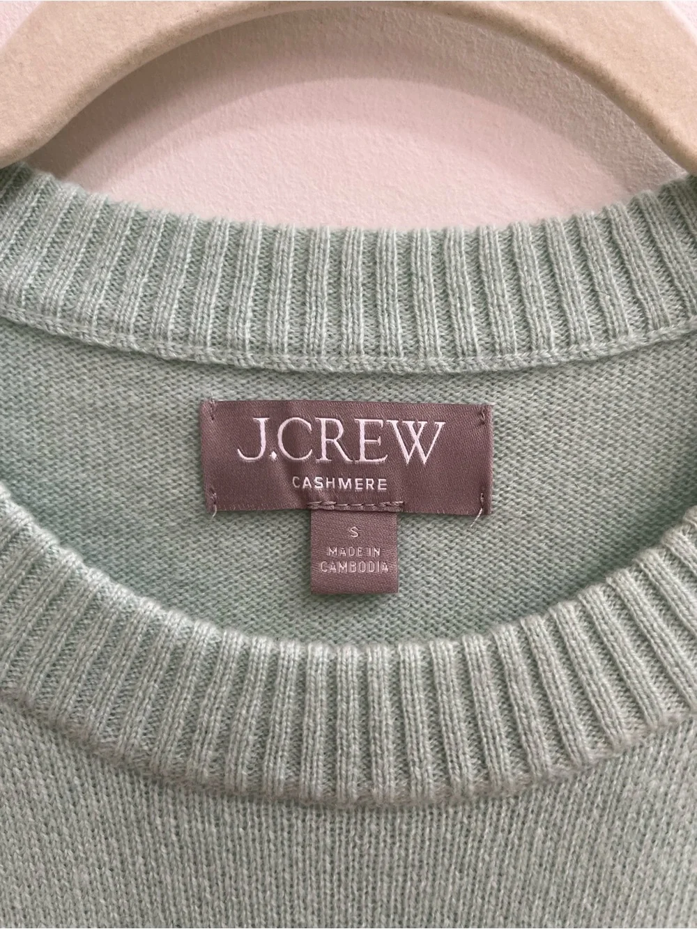 J Crew Perfect cashmere crewneck sweater mint green lightweight CN259 size small
